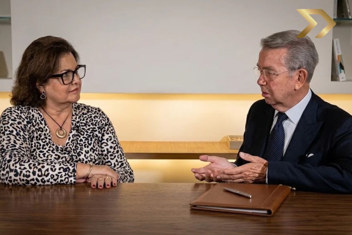 Sergio Contreras, Presidente del COMCE, y Ana Luisa Ochoa, VP Editorial de GME, en la entrevista de Mundo Ejecutivo TV.